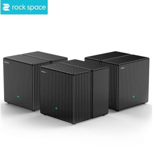 Rock Space AX1800 Mesh WiFi 6 bộ 3 thiết bị chính hãng, thiết kế hiện đại, phủ sóng WiFi toàn nhà.